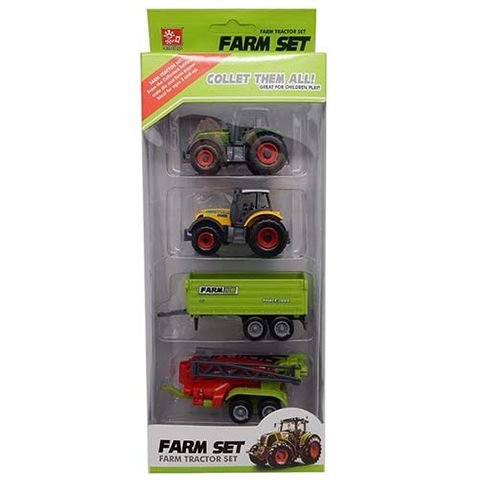 TRACTOR & TRAILER DIE CAST 4 PC SET