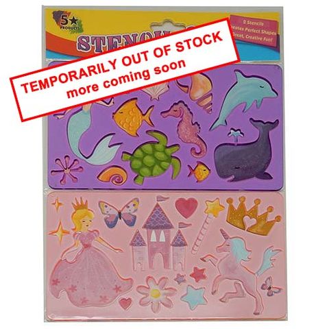 STENCIL 2 PIECE PRINCESS & MERMAID