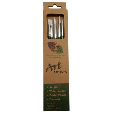 ART EXTRA 5PCS GREEN HDLE ASSTD BRUSHSET