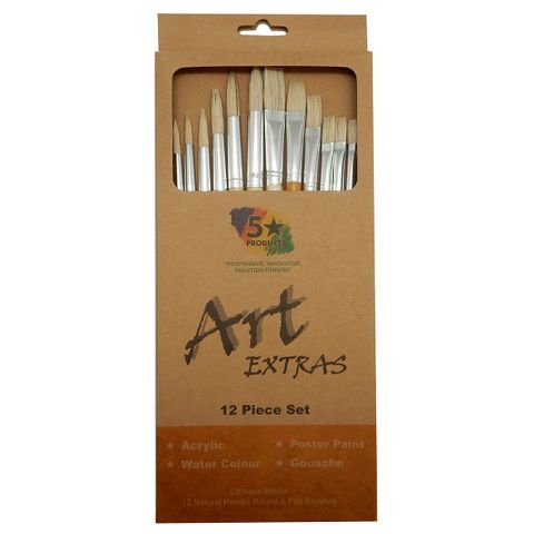 ART EXTRA 12PCS NAT HDLE ASSTD BRUSH SET