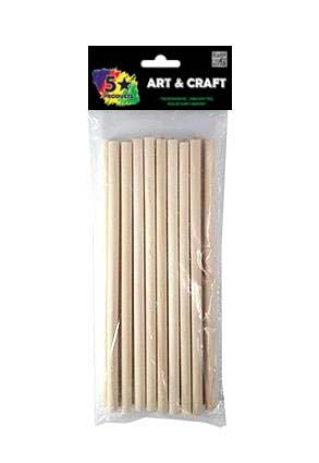 DOWEL STICKS 18PC 15CM X 6MM