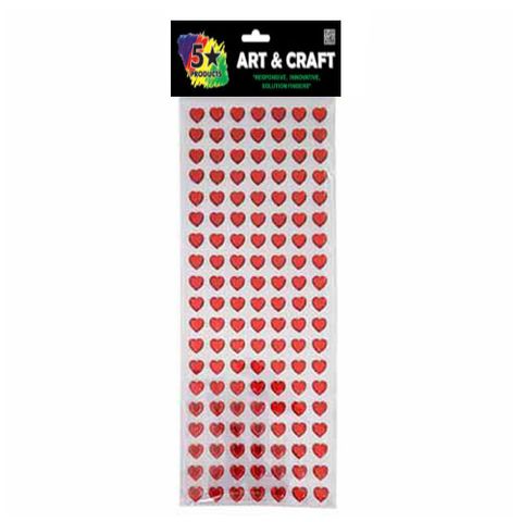 SELF STICK GEMS RED HEART 133PC