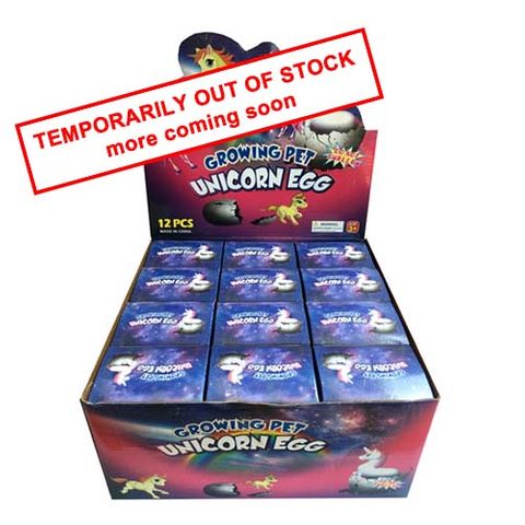 GROWING UNICORN IN EGG DISPLAY OF 12