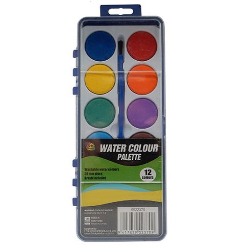 WATER COLOUR PALETTE - 12 COLOURS