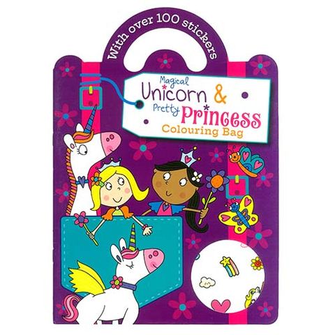 COLOUR & STICKER BOOK UNICORN/PRINCESS 33PG