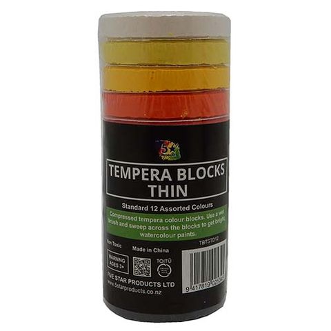 TEMPERA BLOCK THIN STD 12 ASSORTED
