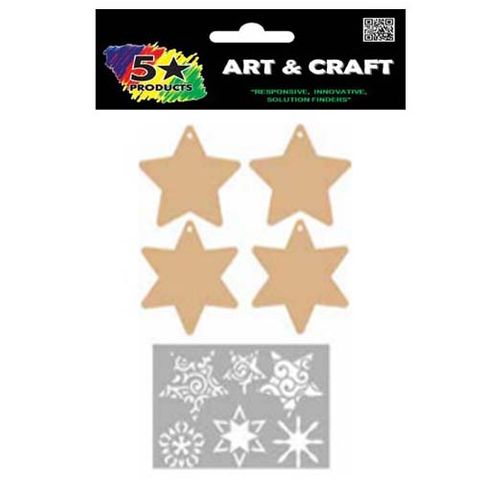 ART EXTRA MDF & STENCIL SET STARS