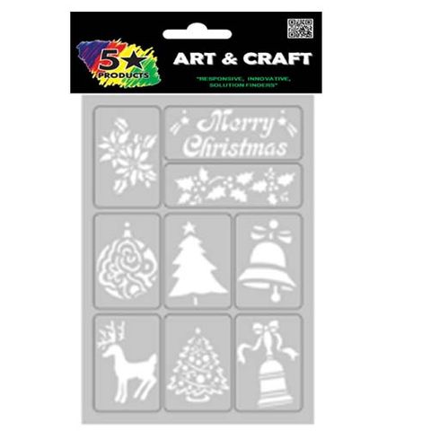 XMAS ART EXTRA STICKY STENCIL 9 SHAPES