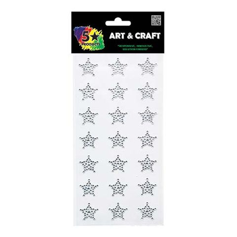 SELF STICK GEMS STARS 21PC