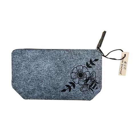 COSMETIC BAG FELT BEE NZ 22 CM GREY