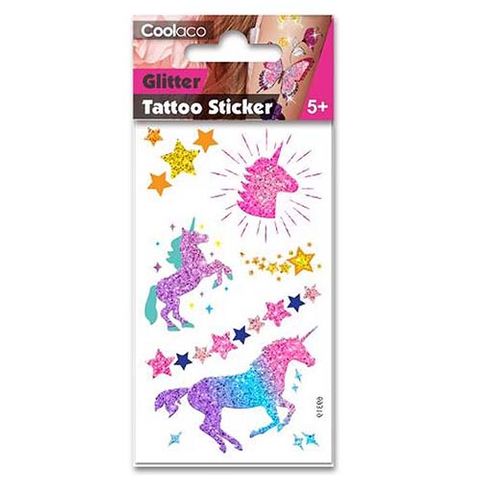 TATTOO GLITTERY STAR & UNICORN