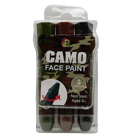 CAMO FACE PAINT PACK - 3 COL APPL STICK