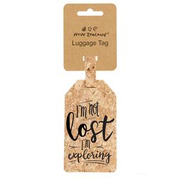 LUGGAGE TAG CORK I'M NOT LOST I'M EXPLORING 11CM