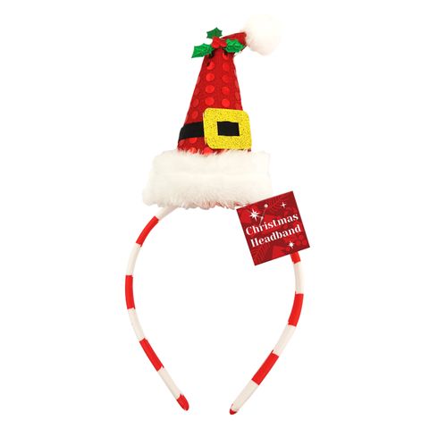 XMAS HEADBAND STUFFED SANTA HAT