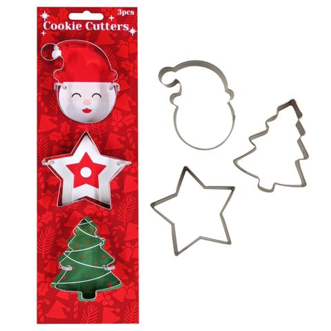 XMAS COOKIE CUTTERS 75-80MM 3PC