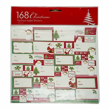XMAS GIFT TAGS & STICKERS 168PC^
