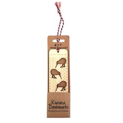 BOOKMARK WOODEN NZ KIWI 13CM