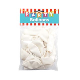 BALLOONS WHITE HELIUM 27.5CM 15PC