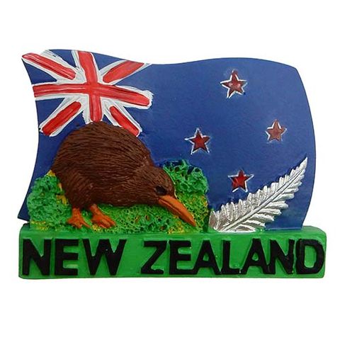 MAGNET NZ KIWI FLAG FERN