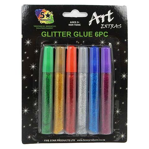 ART EXTRA GLITTER GLUE STANDARD 6 PC