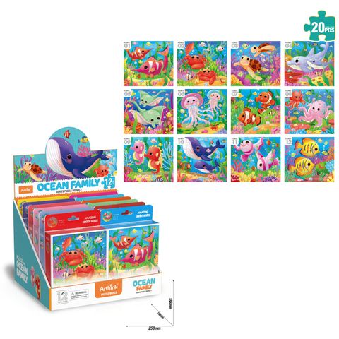 JIGSAW PUZZLE OCEAN LIFE 20PC 12 ASST