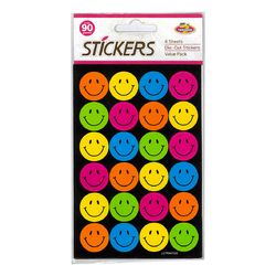 STICKERS SMILEY FACES 4 SHEETS