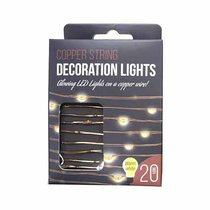 XMAS COPPER STRING LIGHTS 20 LEDS