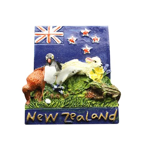 MAGNET NZ ANIMAL W/FLAG