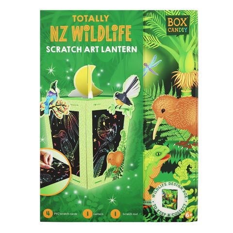 TOTALLY NZ WILDLIFE SCRATCH ART LANTERN