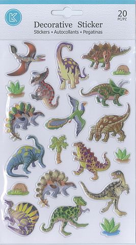 LK DINOSAURS POP UP 20PC STICKER