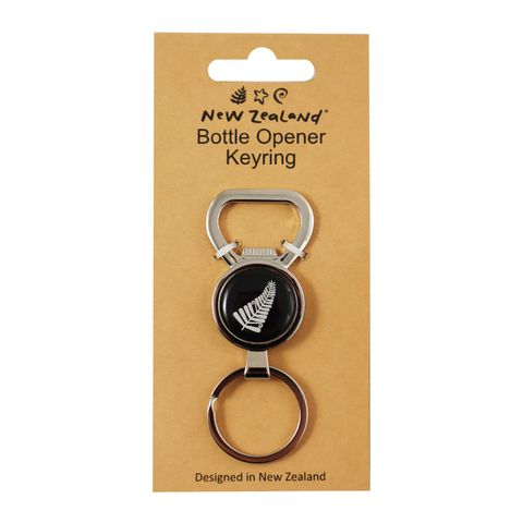 BOTTLE OPENER KEYRING NZ FERN 97MM