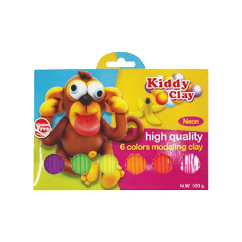 MODELLING CLAY 6 NEON COLOURS 100G