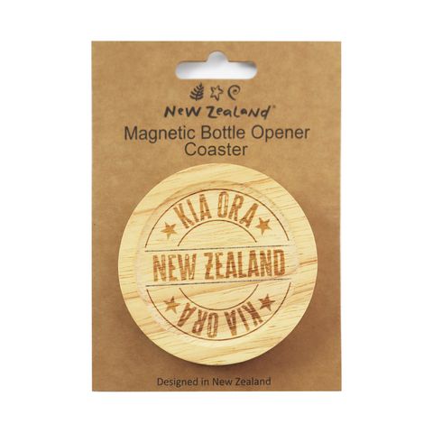 BOTTLE OPENER MAGNET COASTER NZ 8CM