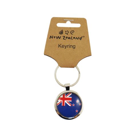 KEYRING DOME NZ FLAG 35MM DIA.