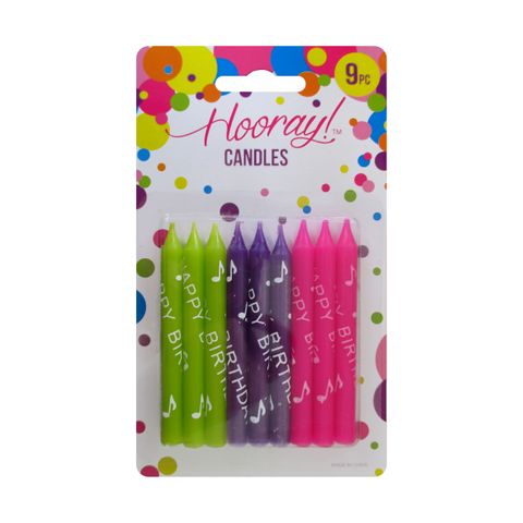 CANDLES HAPPY BIRTHDAY BRIGHT 9PC