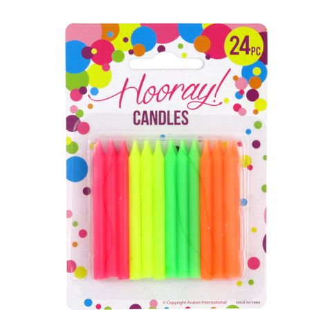 CANDLES 24PC NEON