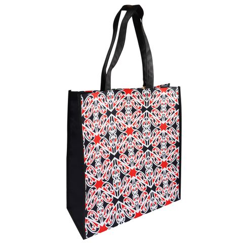 SHOPPING BAG NZ LAMINATED MAORI DESIGN 38X34X12CM