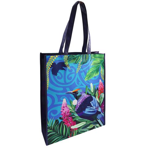 SHOPPING BAG NZ LAMINATED TŪĪ 38X34X12CM