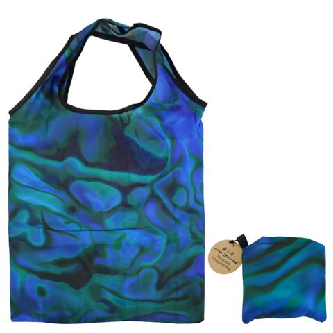 SHOPPING BAG FOLDABLE NZ PAUA SHELL