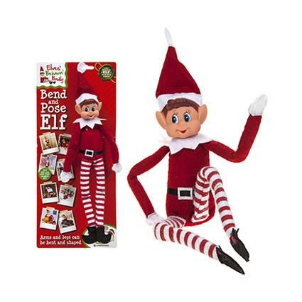 XMAS NAUGHTY ELF BENDY 30CM