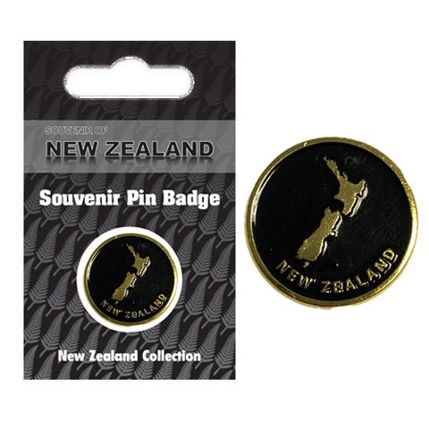 SOUVENIR PIN BADGE NZ MAP