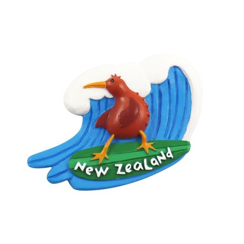 MAGNET NZ KIWI SURFING POLYRESIN