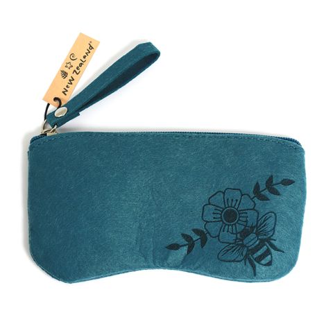 SUNGLASS CASE FELT NZ HONEY BEE BLUE