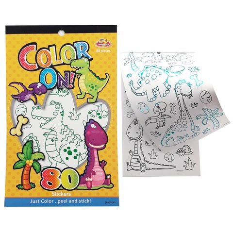 COLOUR IN STICKER BOOK DINO 242MM