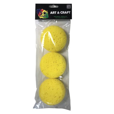 CRAFT ROUND SPONGES 3PC 75MM