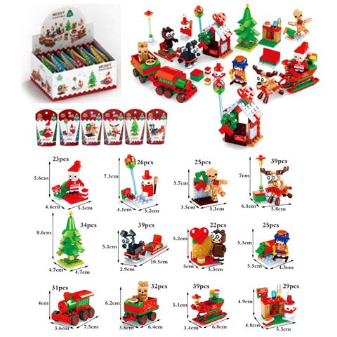 XMAS MINI BUILDING BLOCK SETS 12 ASST