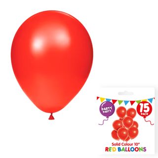 BALLOONS RED HELIUM 25 CM 15PC