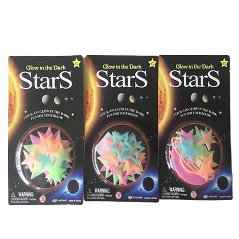 STARS/MOON LUMINOUS GLOW IN THE DARK ASST PACKS