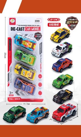 RACING TRUCKS 4 X DIE-CAST 4 PIECE PULL BACK ASST