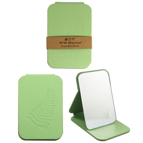 COSMETIC MIRROR PU LEATHER NZ FERN GREEN